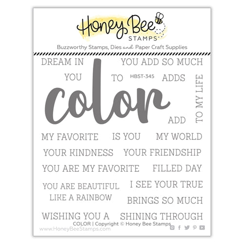 Simon Says Stamp! Honey Bee COLOR BUZZWORD Clear Stamp Set hbst345