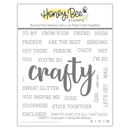 Simon Says Stamp! Honey Bee CRAFTY BUZZWORD Clear Stamp Set hbst344