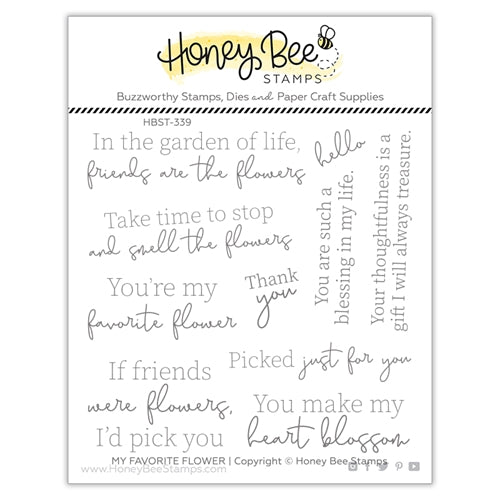 Simon Says Stamp! Honey Bee MY FAVORITE FLOWER Clear Stamp Set hbst339