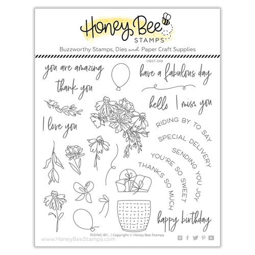Simon Says Stamp! Honey Bee RIDING BY Clear Stamp Set hbst349*