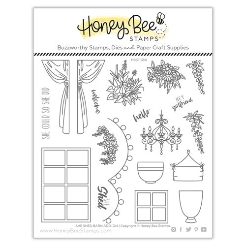 Simon Says Stamp! Honey Bee SHE SHED BARN ADD ON Clear Stamp Set hbst350*