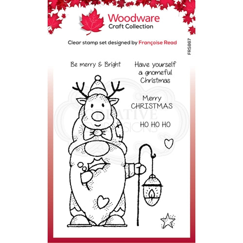 Simon Says Stamp! Woodware Craft Collection REINDEER GNOME Clear Stamp frs867