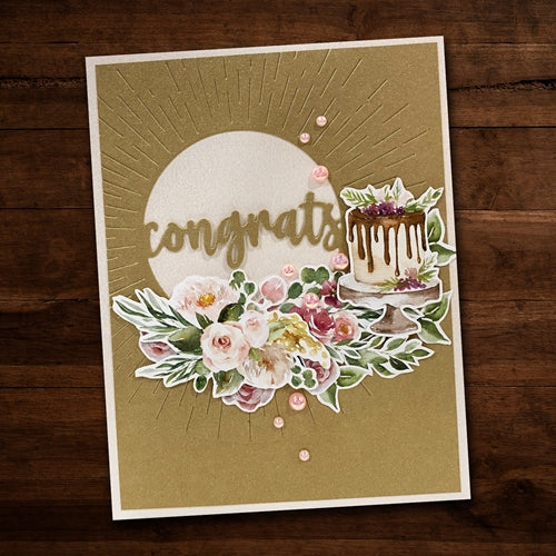 Simon Says Stamp! Paper Rose CONGRATS CIRCLE WITH RADIAL DETAIL Die 21315*