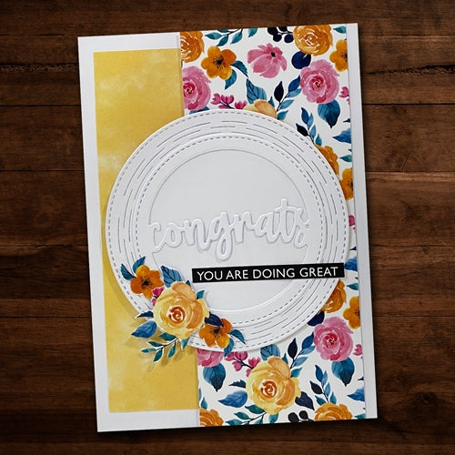 Simon Says Stamp! Paper Rose CONGRATS CIRCLE WITH RADIAL DETAIL Die 21315*
