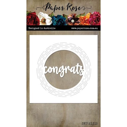 Simon Says Stamp! Paper Rose CONGRATS CIRCLE WITH RADIAL DETAIL Die 21315*