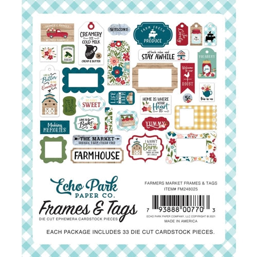 Simon Says Stamp! Echo Park FARMER'S MARKET Ephemera Frames And Tags fm248025*