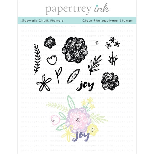 Simon Says Stamp! Papertrey Ink SIDEWALK CHALK FLOWERS Clear Stamps 1299*