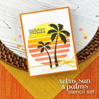 Simon Says Stamp! Newton's Nook Designs RETRO SUN AND PALMS Stencils NN2106T02