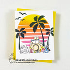 Simon Says Stamp! Newton's Nook Designs RETRO SUN AND PALMS Stencils NN2106T02