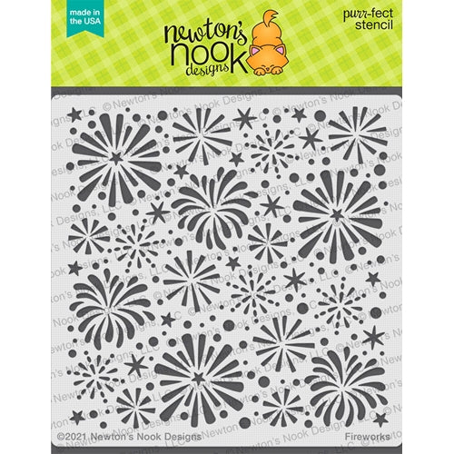 Simon Says Stamp! Newton's Nook Designs FIREWORKS Stencils NN2106T01