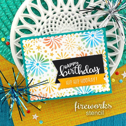 Simon Says Stamp! Newton's Nook Designs FIREWORKS Stencils NN2106T01