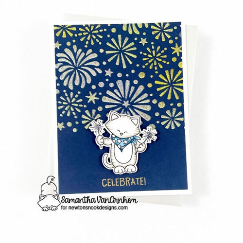 Simon Says Stamp! Newton's Nook Designs FIREWORKS Stencils NN2106T01