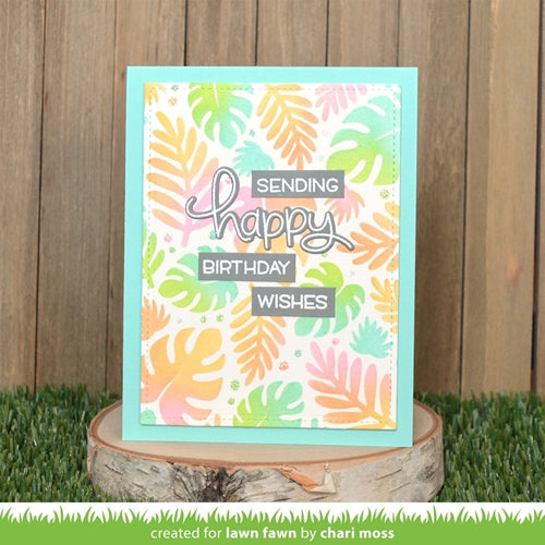 Simon Says Stamp! Lawn Fawn TROPICAL LEAVES BACKGROUND Stencils lf2626