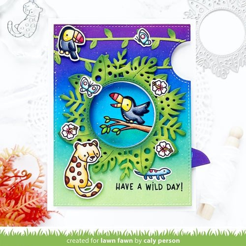 Simon Says Stamp! Lawn Fawn MAGIC IRIS TROPICAL LEAVES ADD-ON Die Cuts lf2614 | color-code:ALT5