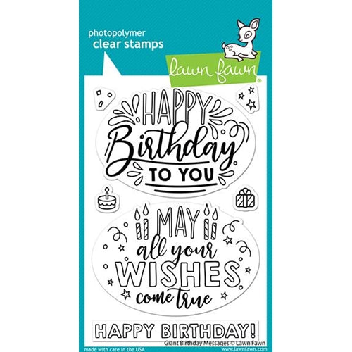 Simon Says Stamp! Lawn Fawn GIANT BIRTHDAY MESSAGES Clear Stamps lf2599
