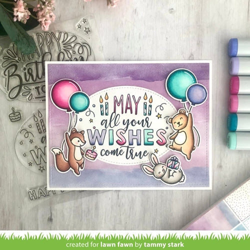 Simon Says Stamp! Lawn Fawn GIANT BIRTHDAY MESSAGES Clear Stamps lf2599