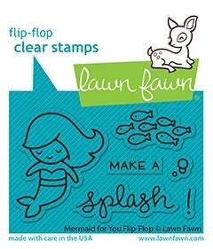 Simon Says Stamp! Lawn Fawn MERMAID FOR YOU FLIP-FLOPS Clear Stamps lf2595