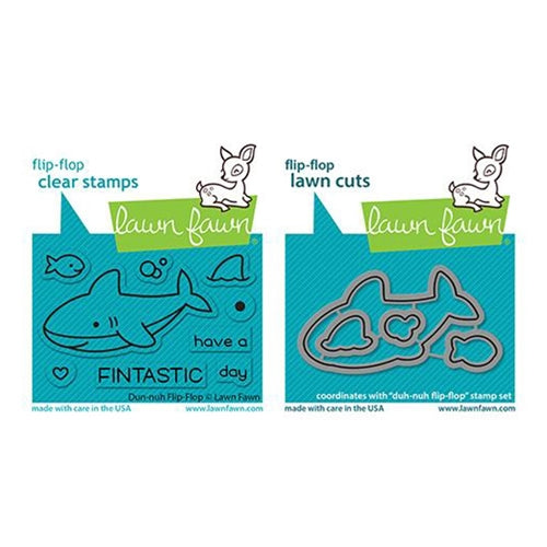 Simon Says Stamp! Lawn Fawn SET DUH-NUH FLIP-FLOP Clear Stamps and Dies lfdff