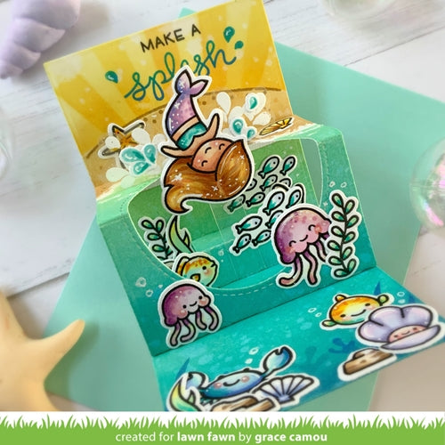 Simon Says Stamp! Lawn Fawn SET MERMAID FOR YOU FLIP-FLOP Clear Stamps and Dies lfmff