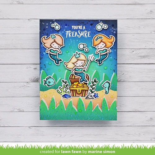 Simon Says Stamp! Lawn Fawn SET MERMAID FOR YOU FLIP-FLOP Clear Stamps and Dies lfmff
