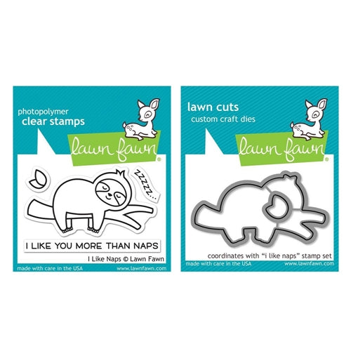 Simon Says Stamp! Lawn Fawn SET I LIKE NAPS Clear Stamps and Dies lfiln