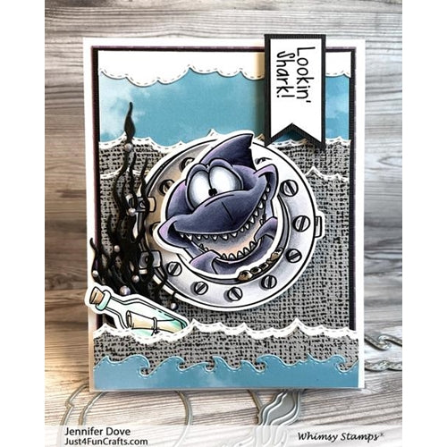 Simon Says Stamp! Whimsy Stamps LOOKING SHARK ELEMENTS Clear Stamps DP1068