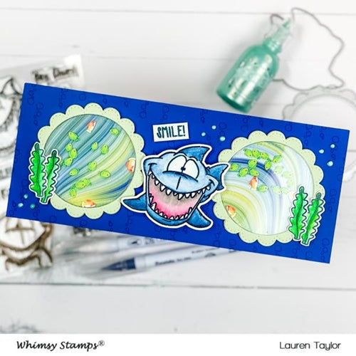 Simon Says Stamp! Whimsy Stamps LOOKING SHARK Dies WSD546