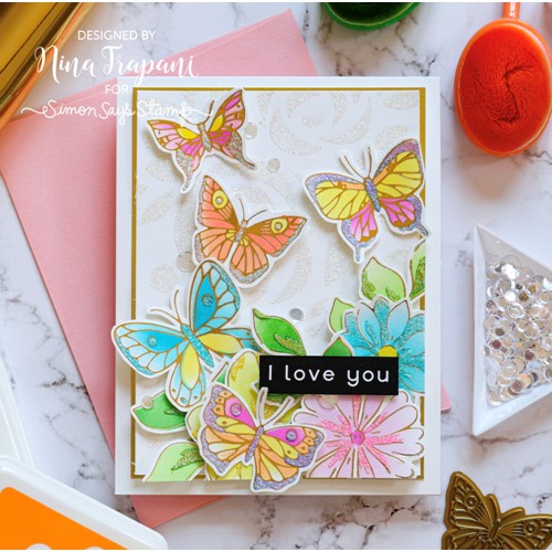 Simon Says Stamp! PinkFresh Studio SMALL BUTTERFLIES Layering Stencil Set 118821 | color-code:ALT12