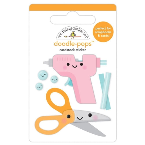 Simon Says Stamp! Doodlebug CUTE AND CRAFTY Doodle Pops 3D Stickers 7257
