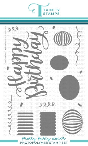 Simon Says Stamp! Trinity Stamps PRETTY PARTY DECOR Clear Stamp Set tps139*