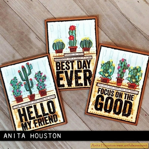 Simon Says Stamp! Tim Holtz Cling Rubber Stamps MOD CACTUS CMS431