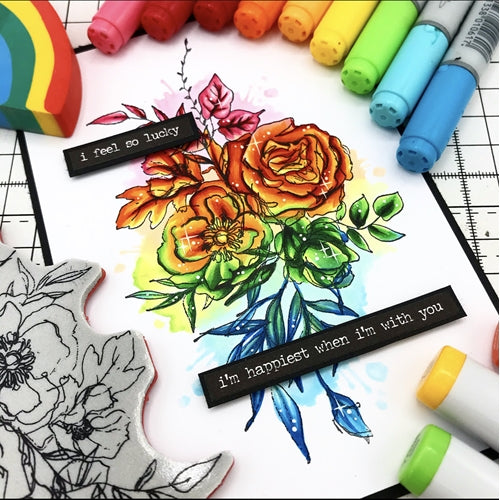 Simon Says Stamp! Tim Holtz Cling Rubber Stamps FLORAL OUTLINE CMS430