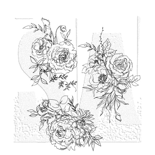 Floral Outlines Tim Holtz Cling Stamps