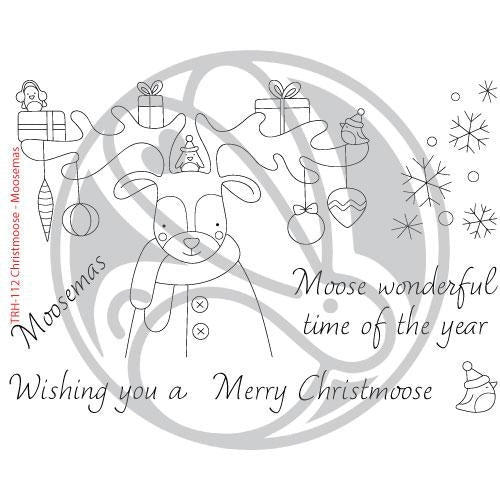The Rabbit Hole Designs Christmoose Moosemas Clear Stamps trh-112*