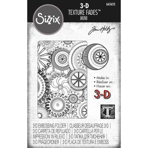 Simon Says Stamp! Tim Holtz Sizzix MINI MECHANICS 3D Texture Fades Embossing Folder 665633