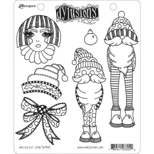 Simon Says Stamp! Dyan Reaveley ANY OLD ELF Cling Stamp Set Dylusions dyr76940