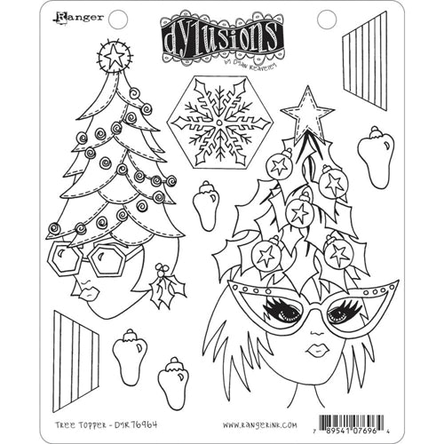 Simon Says Stamp! Dyan Reaveley TREE TOPPER Cling Stamp Set Dylusions dyr76964*