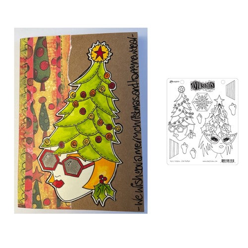 Simon Says Stamp! Dyan Reaveley TREE TOPPER Cling Stamp Set Dylusions dyr76964* | color-code:ALT02