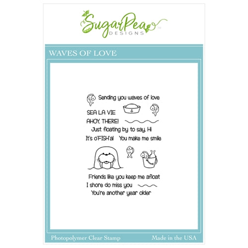 Simon Says Stamp! SugarPea Designs WAVES OF LOVE Clear Stamp Set spd00537*