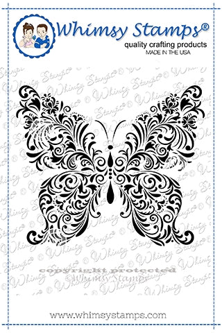 Simon Says Stamp! Whimsy Stamps ELEGANT BUTTERFLY Cling Stamp DDB0060