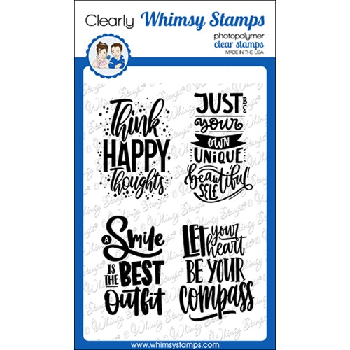 Simon Says Stamp! Whimsy Stamps POSITIVES SENTIMENTS Clear Stamps CWSD377