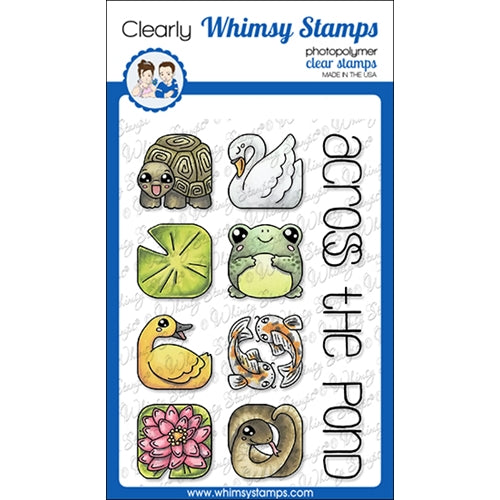 Simon Says Stamp! Whimsy Stamps ANIMAL TILES AT THE POND Clear Stamps BS1029