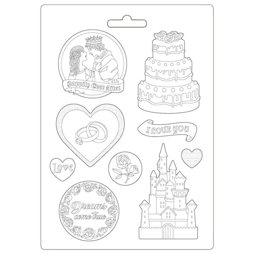 Simon Says Stamp! Stamperia SLEEPING BEAUTY CASTLE AND CAKE Soft MaxiMold A4 k3pta499*