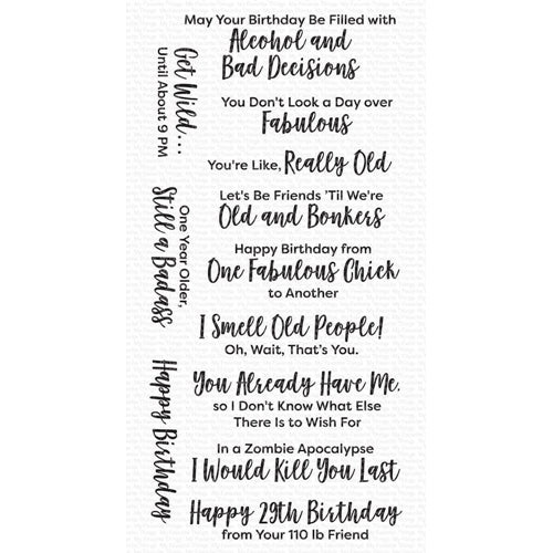 Simon Says Stamp! My Favorite Things SASSY PANTS BIRTHDAY GREETINGS 3 Clear Stamps cs582