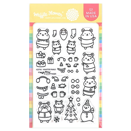 Simon Says Stamp! Waffle Flower HAMSTER FAMILY Clear Stamps 420745*