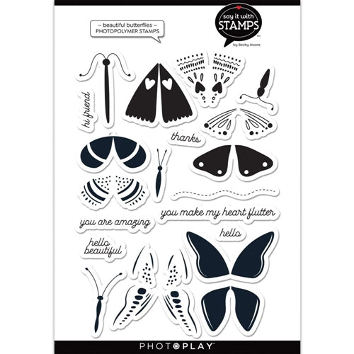 Simon Says Stamp! PhotoPlay BEAUTIFUL BUTTERFLIES Clear Stamps sis2805*