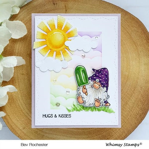 Simon Says Stamp! Whimsy Stamps GNOME SUMMER SWEET Clear Stamps C1239a*