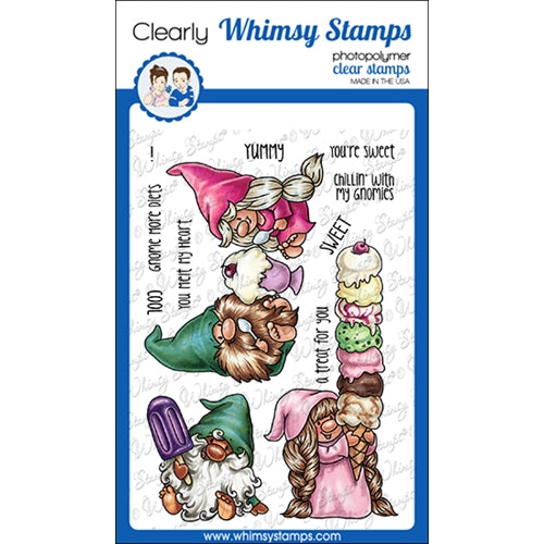 Simon Says Stamp! Whimsy Stamps GNOME SUMMER SWEET Clear Stamps C1239a*