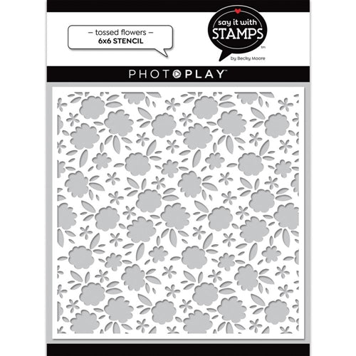 Simon Says Stamp! PhotoPlay TOSSED FLOWERS Stencil sis2848*