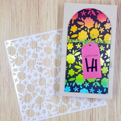 Simon Says Stamp! PhotoPlay TOSSED FLOWERS Stencil sis2848*